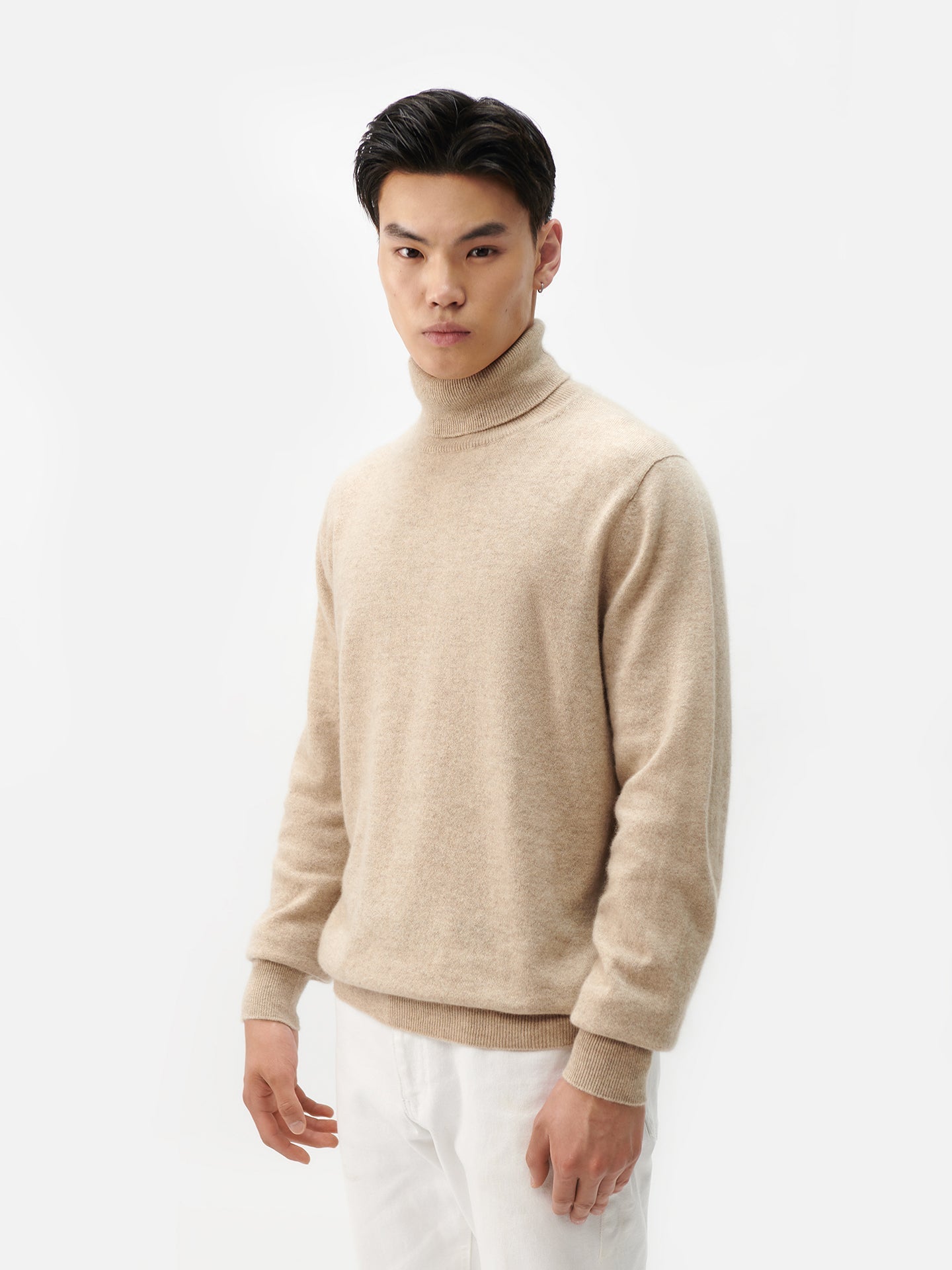 Col roulé homme en cachemire pour hommes  Taupe - Gobi Cashmere
