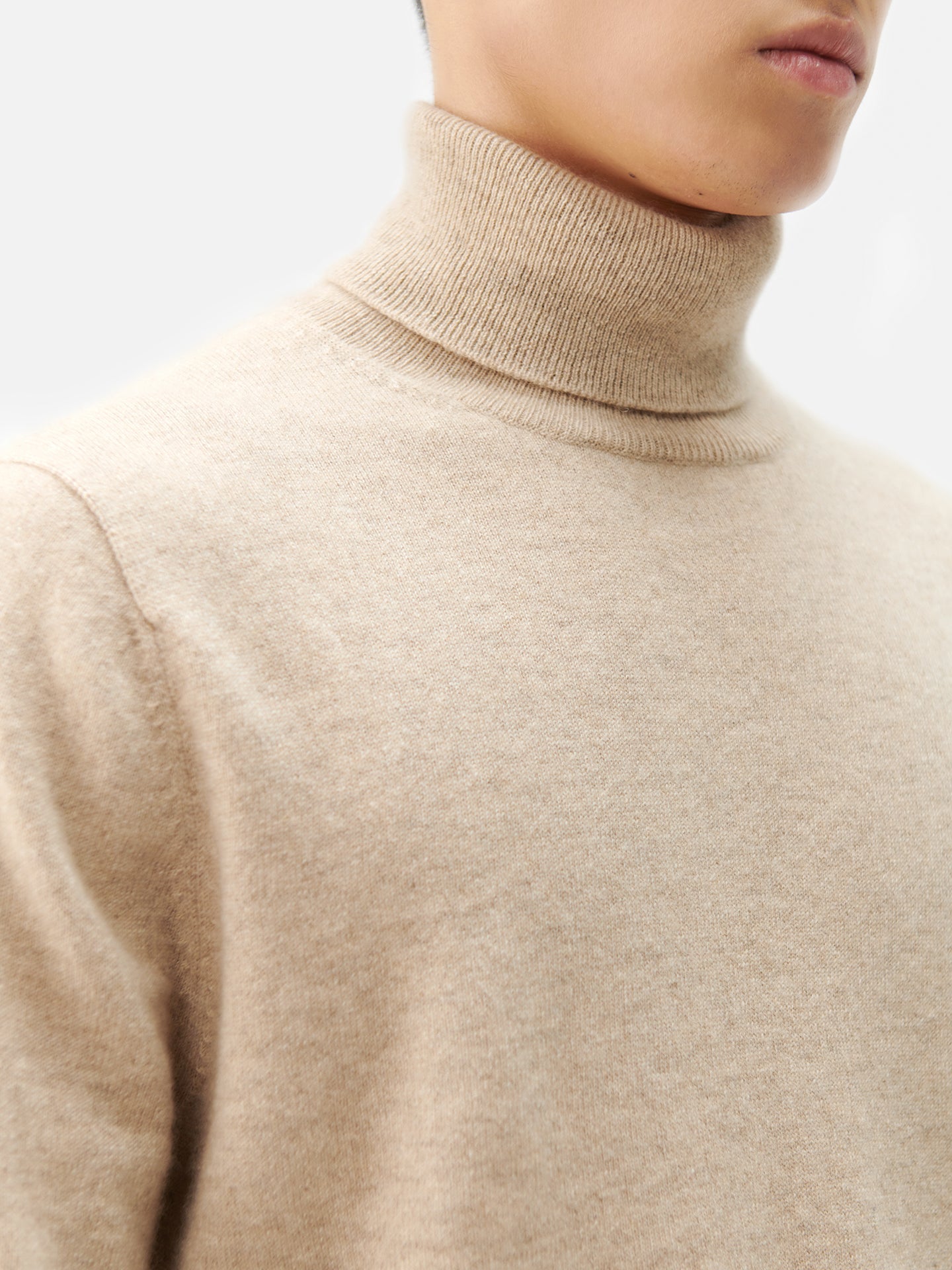 Col roulé homme en cachemire pour hommes  Taupe - Gobi Cashmere
