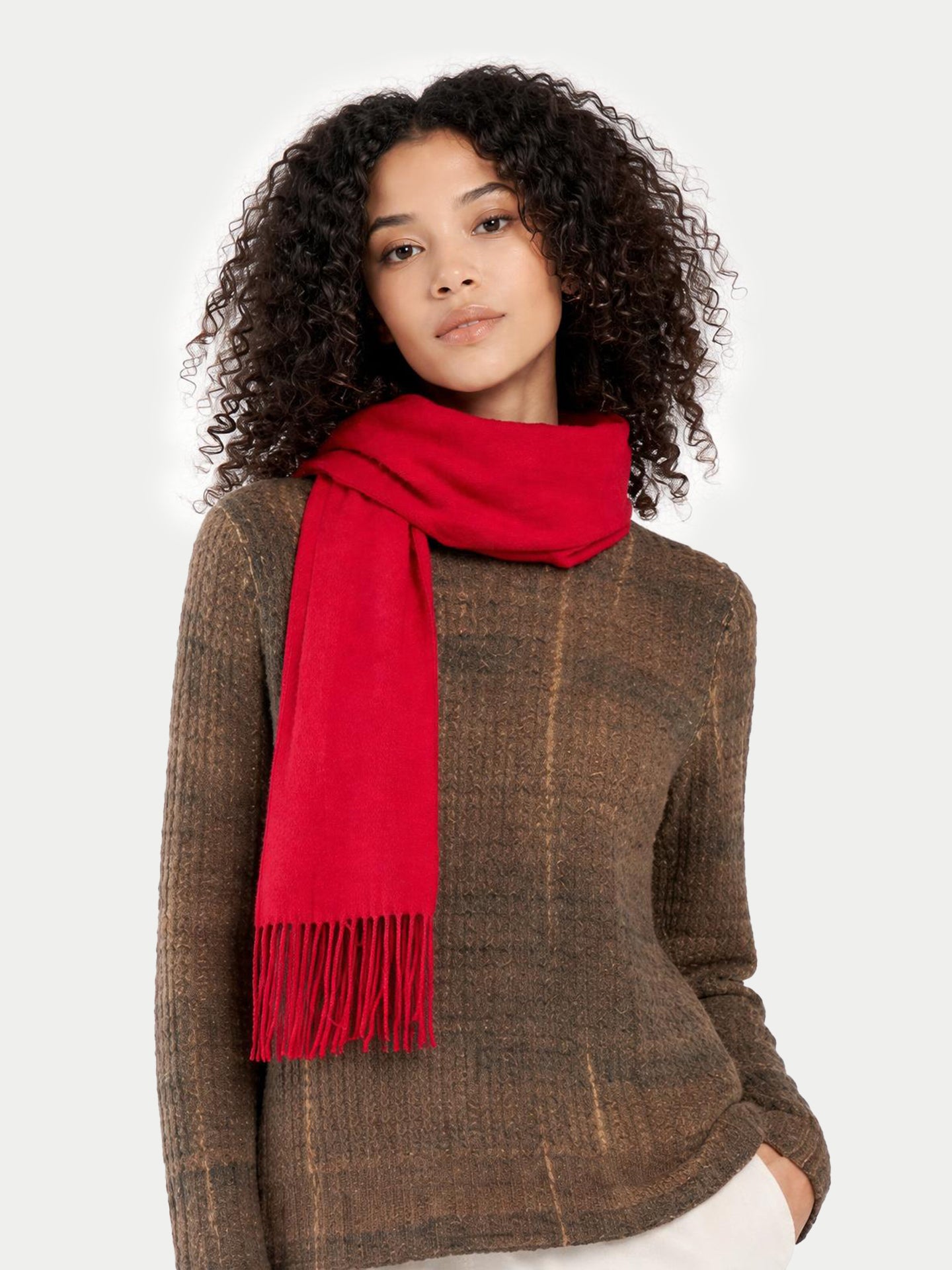 Écharpe avec franges en cachemire pour unisex