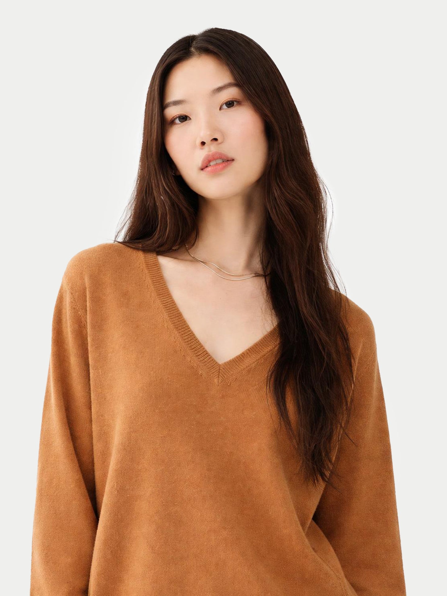 Pull col en V en cachemire Essential pour femmes