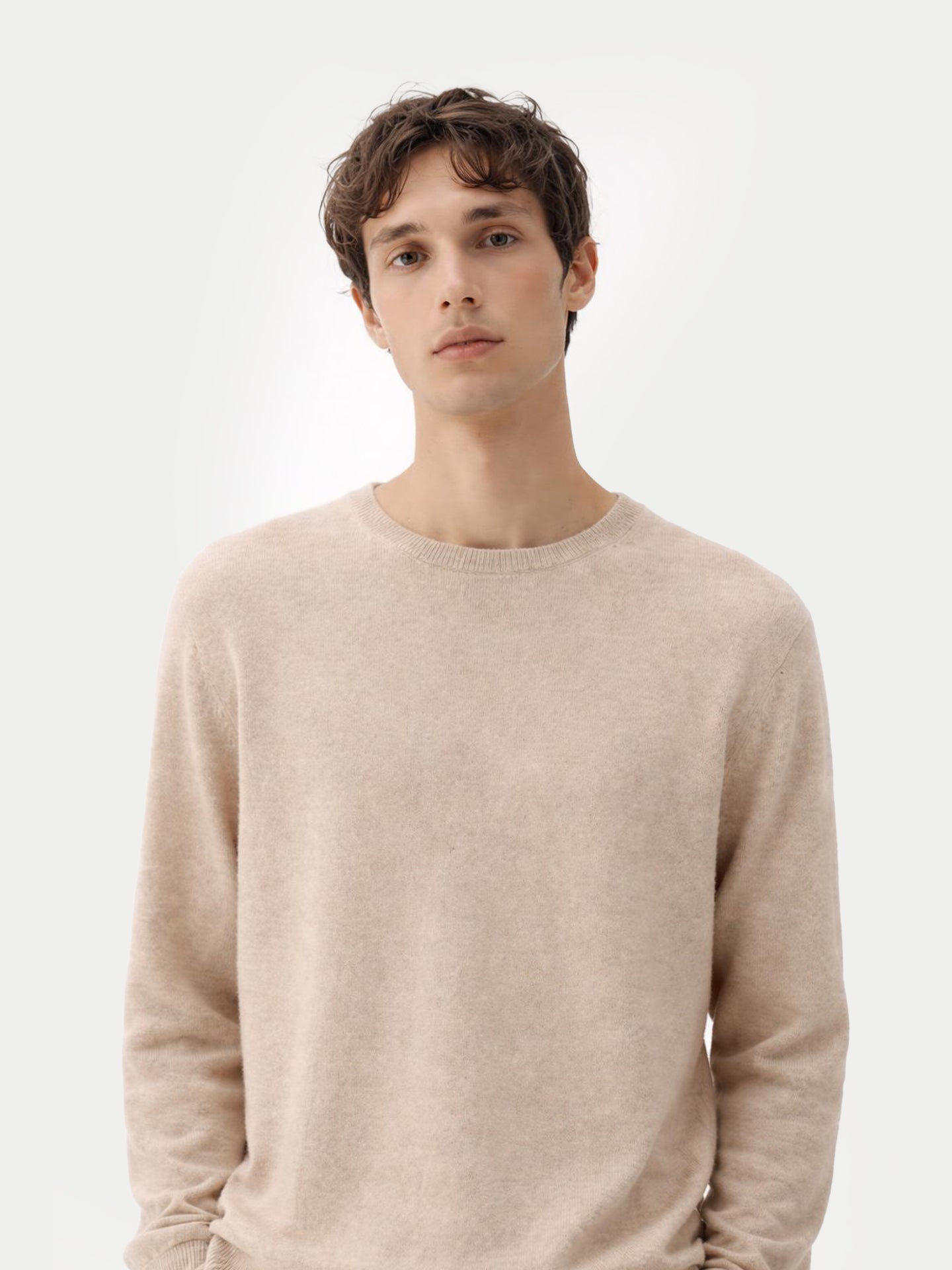 Pull col rond en cachemire Essential pour hommes Couleur Organique