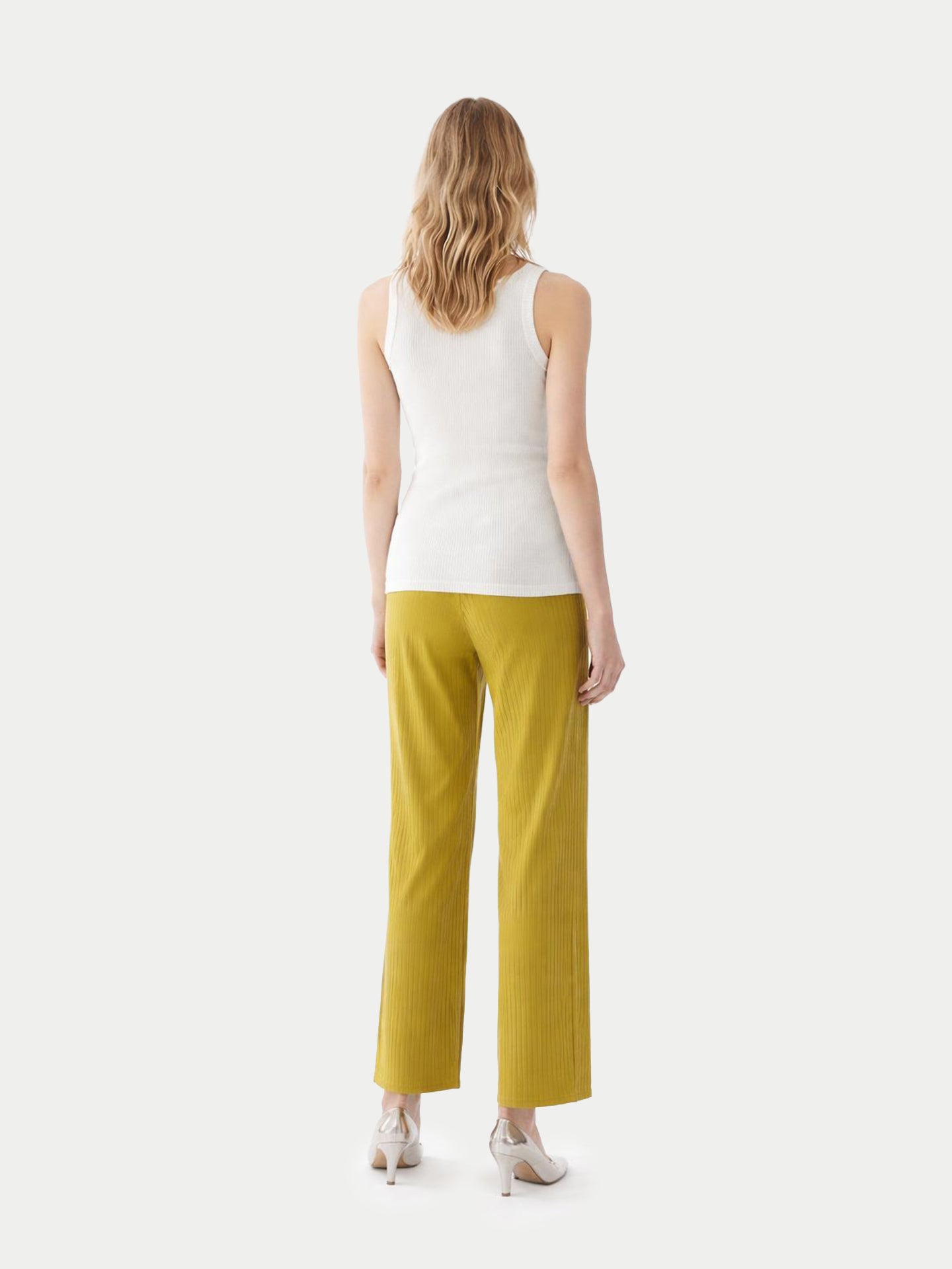 Pantalon en tricot côtelé en cachemire de soie