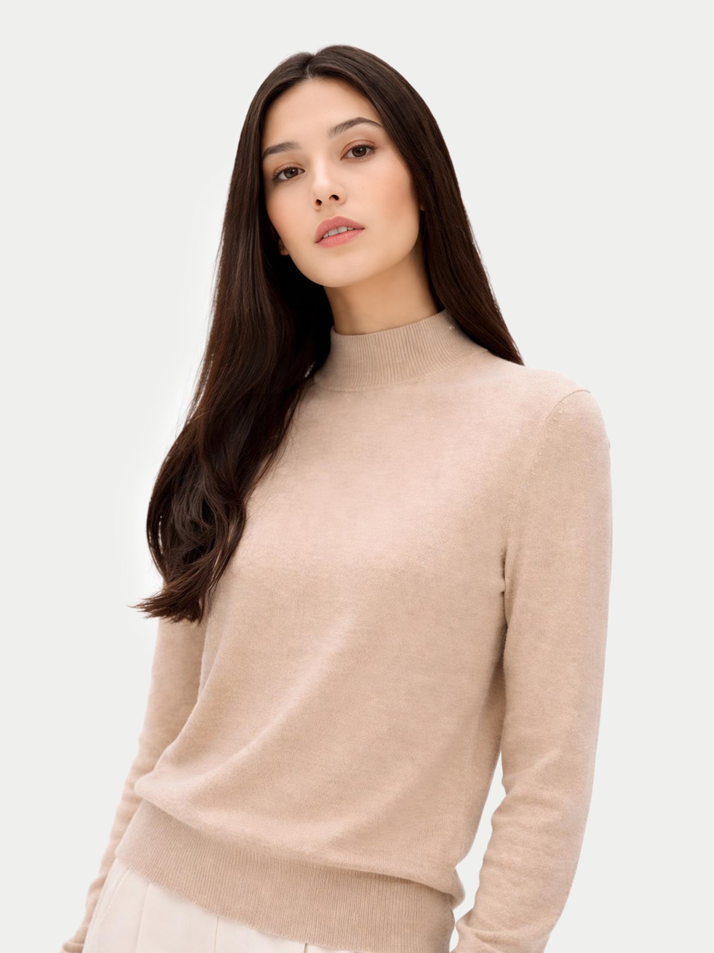 Pull col haut en cachemire Essential pour femmes Couleur Organique