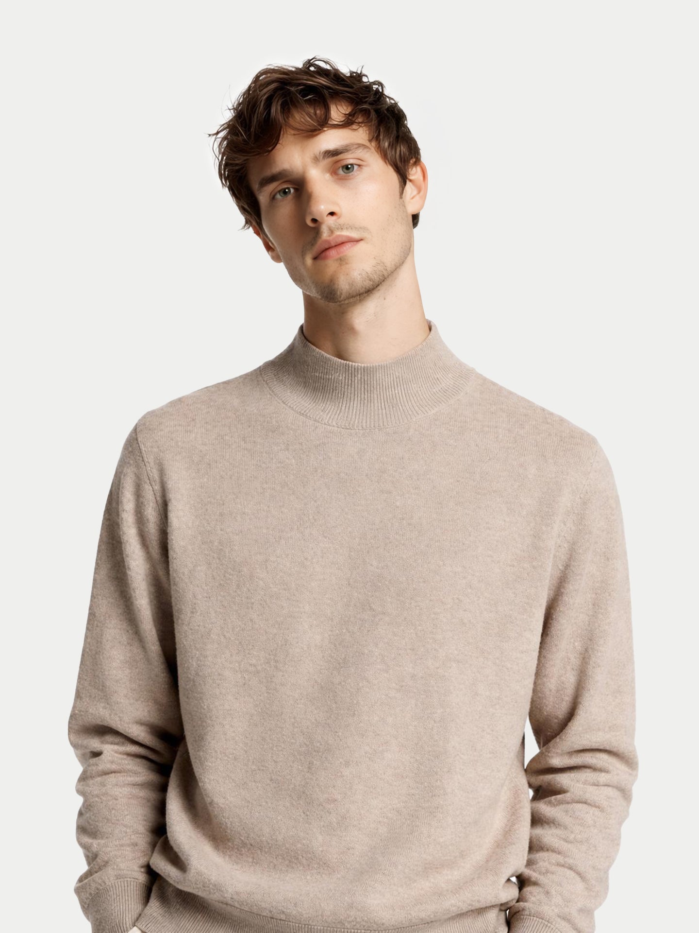 Pull col haut en cachemire Timeless pour hommes Couleur Organique