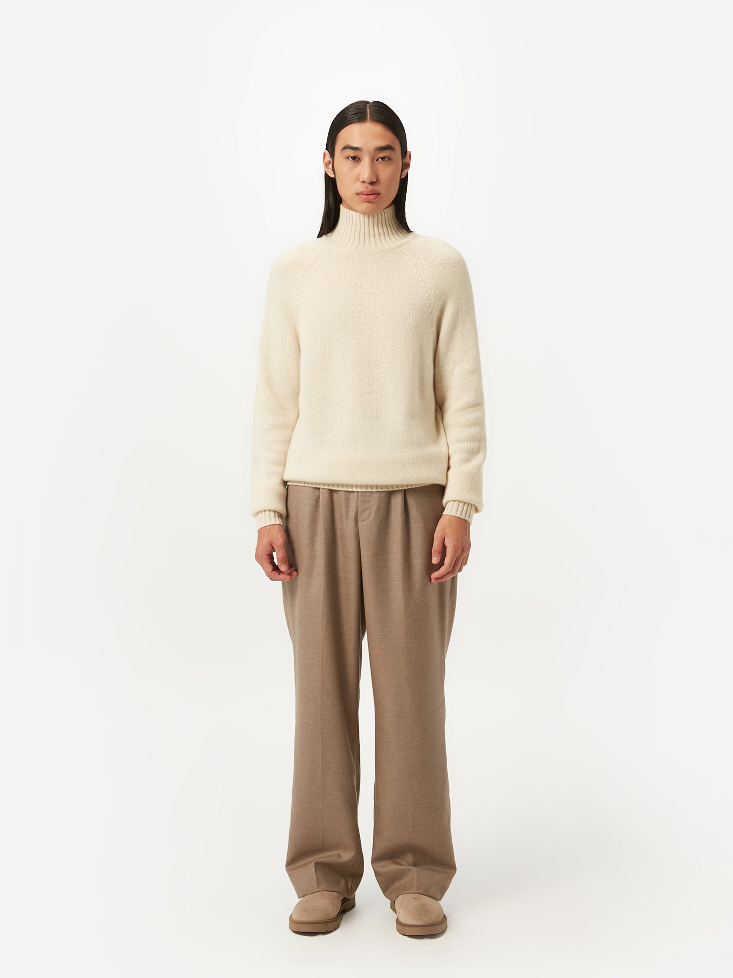 Col roulé pour homme - Cachemire organique -GOBI Touch of Nature blanc - Gobi Cashmere 