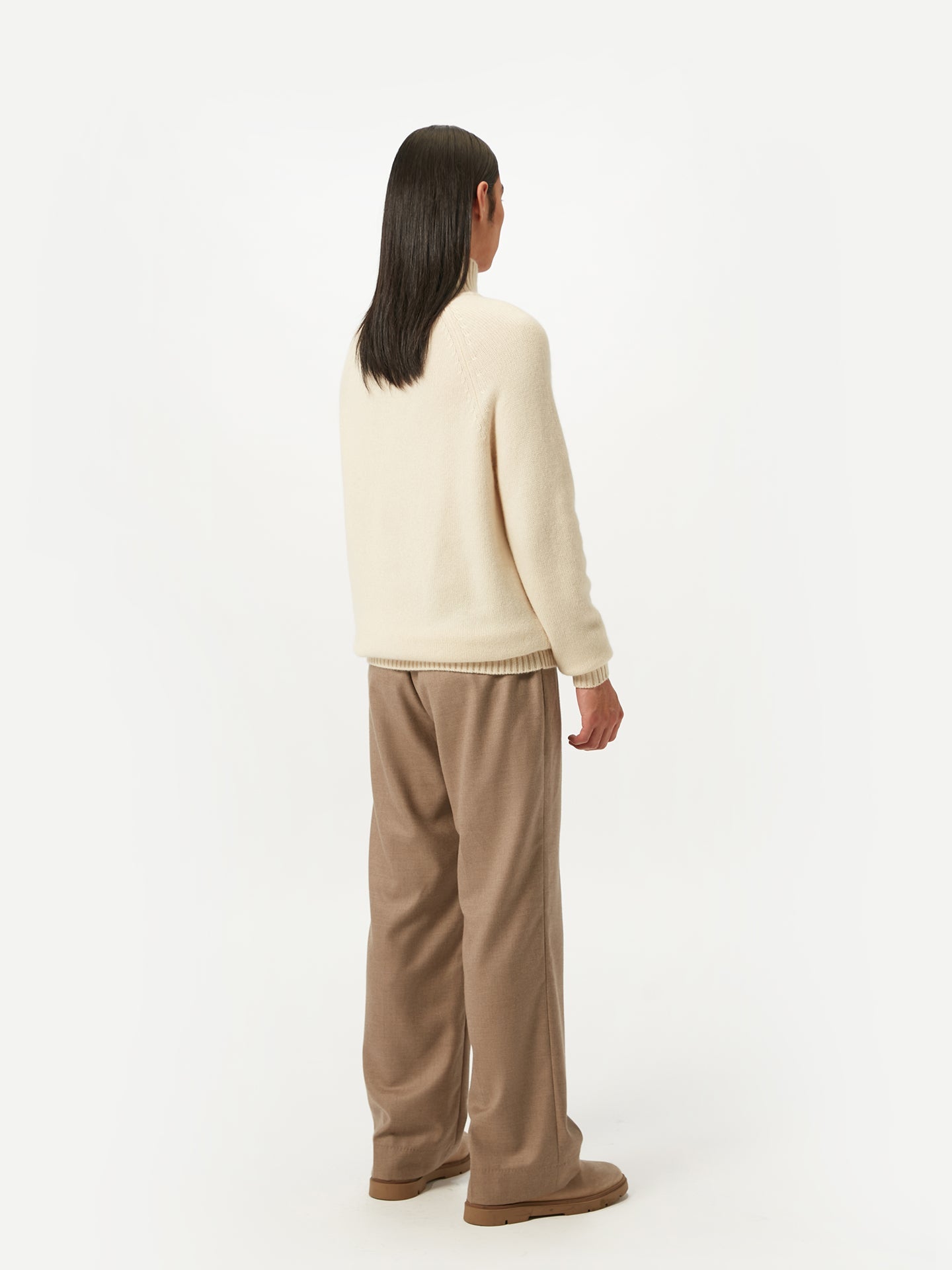Col roulé pour homme - Cachemire organique -GOBI Touch of Nature blanc - Gobi Cashmere 