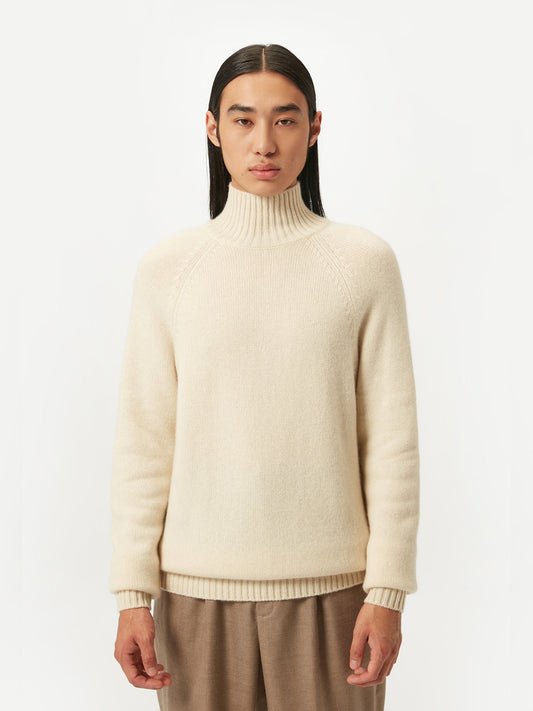 Col roulé pour homme - Cachemire organique -GOBI Touch of Nature blanc - Gobi Cashmere 