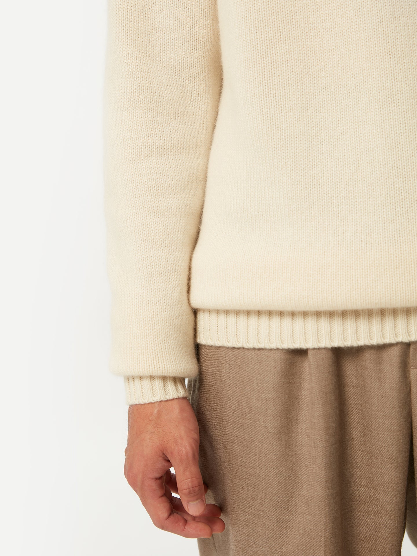 Col roulé pour homme - Cachemire organique -GOBI Touch of Nature blanc - Gobi Cashmere 