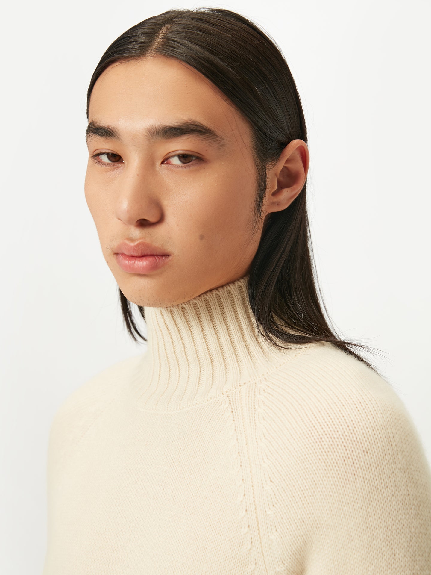 Col roulé pour homme - Cachemire organique -GOBI Touch of Nature blanc - Gobi Cashmere 
