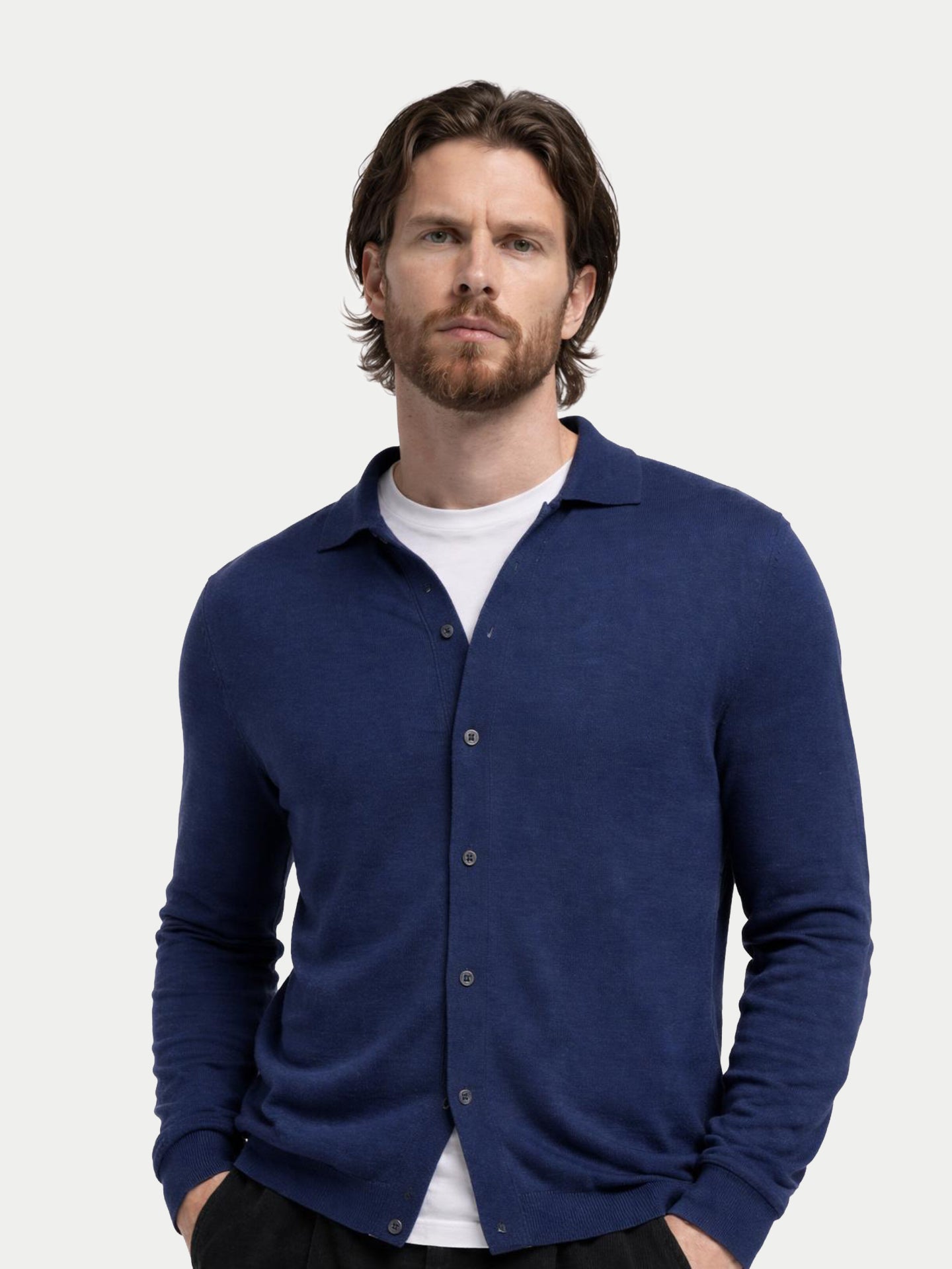 Cardigan à col roulé en cachemire et soie