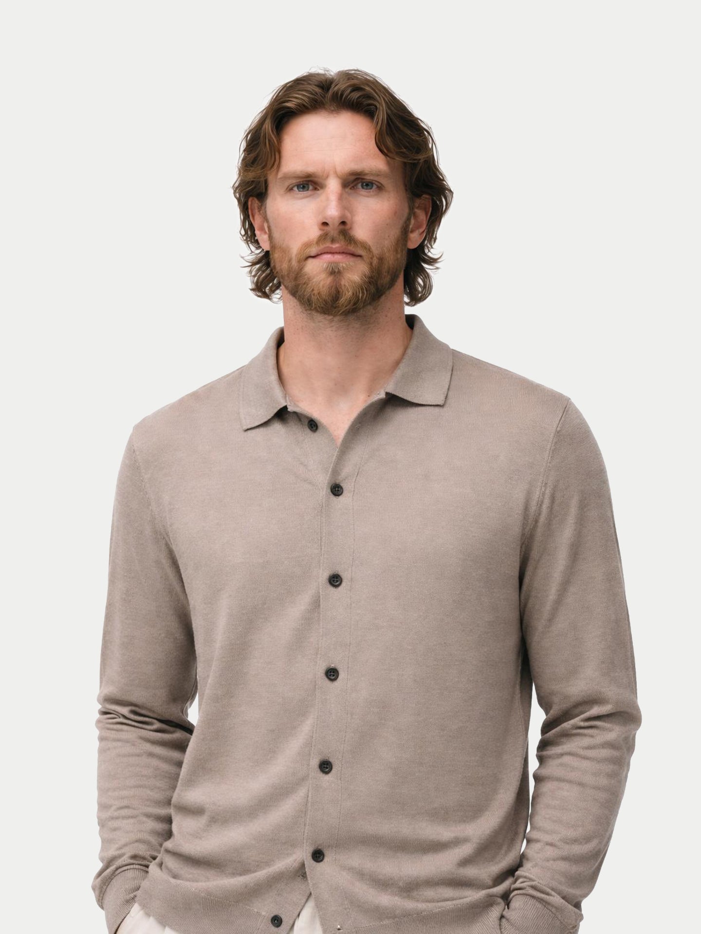 Cardigan à col roulé en cachemire et soie
