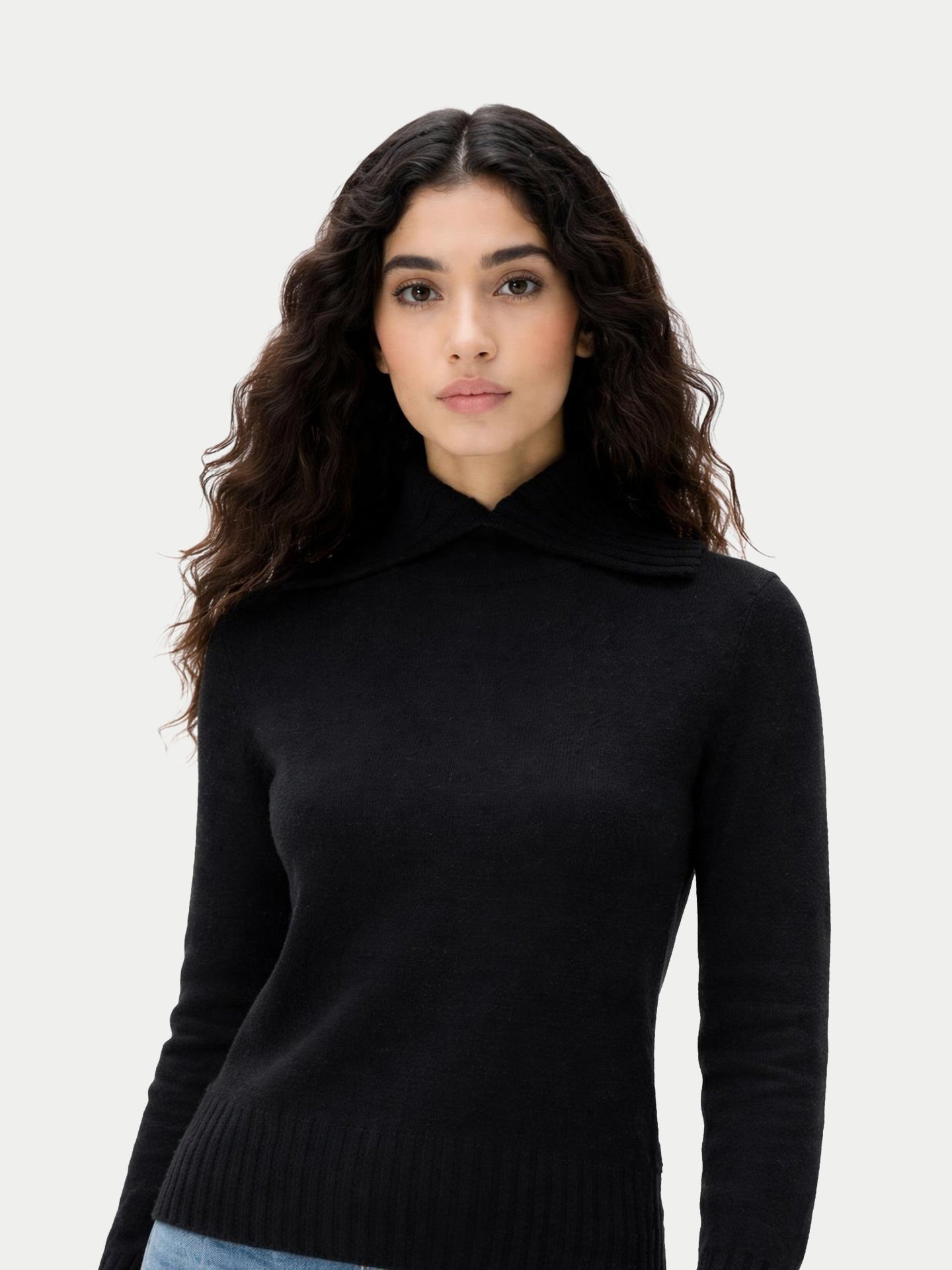 Pull en Cachemire à Col Roulé Replié