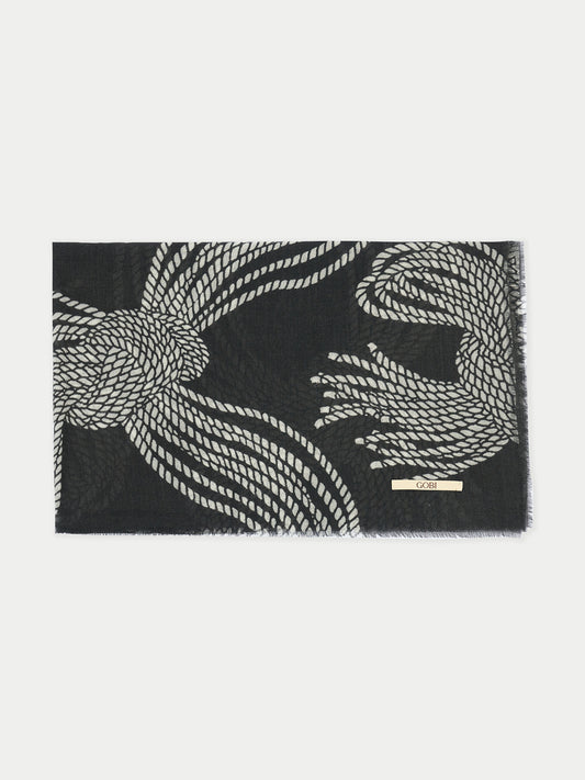 Châle unisexe en cachemire à imprimé nœud marin | GOBI