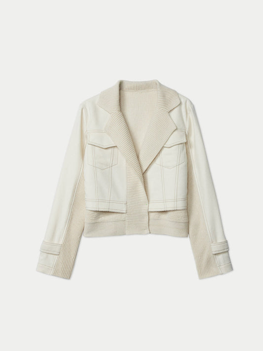 Organic Colour Cashmere Knit and Sew Cropped Jacket