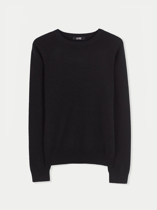 Pull col rond en Cachemire pour femmes Noir - Gobi Cashmere