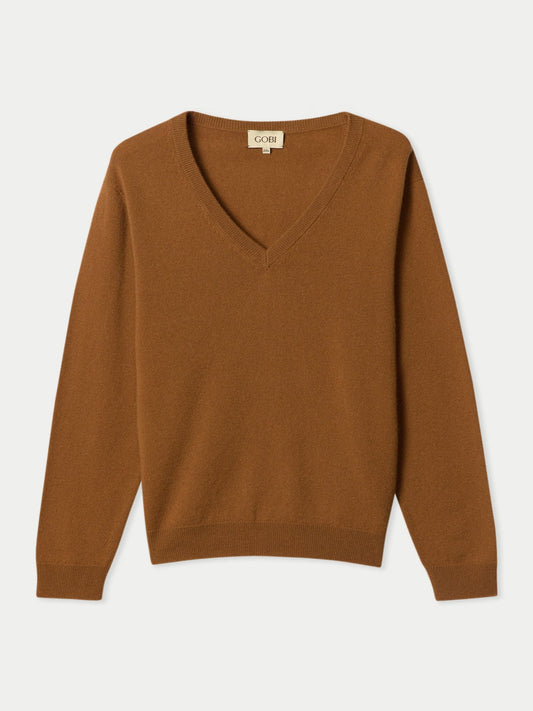 Pull col en V en cachemire Essential pour femmes