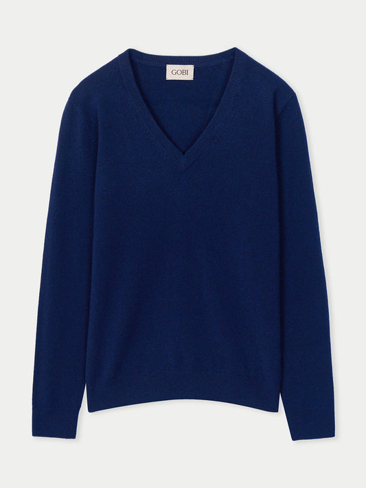 Pull col en V en cachemire Essential pour femmes