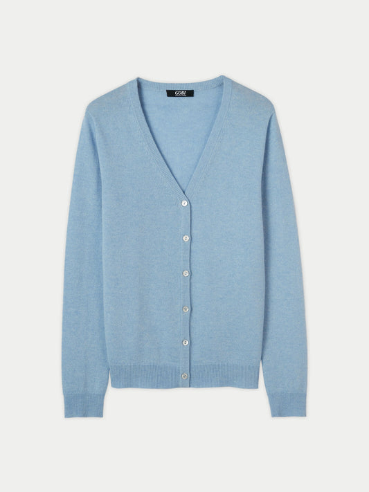 Cardigan col en V en Cachemire pour femmes Marin - Gobi Cashmere