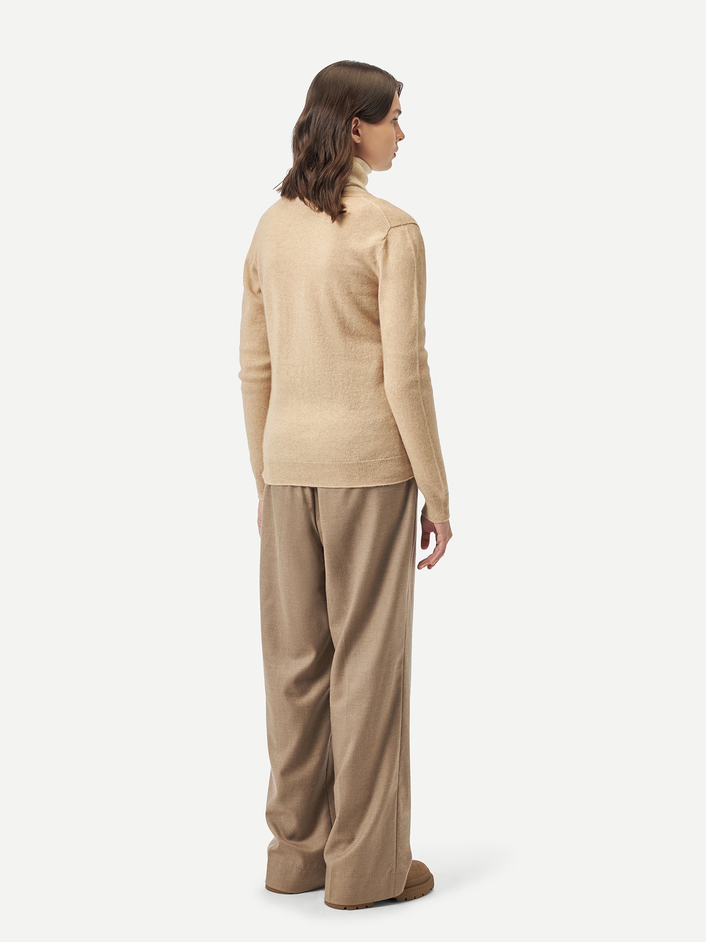 Cardigan col en V en Cachemire pour femmes Taupe - Gobi Cashmere