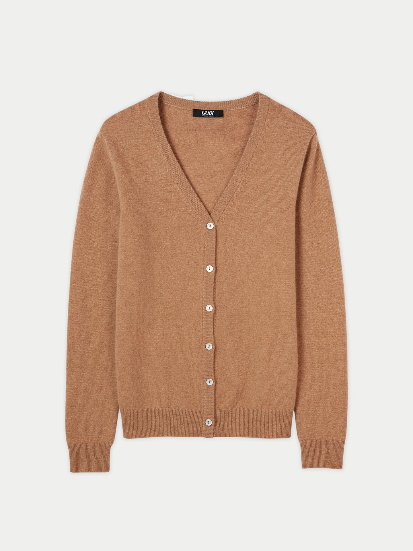 Cardigan col en V en Cachemire pour femmes marron - Gobi Cashmere