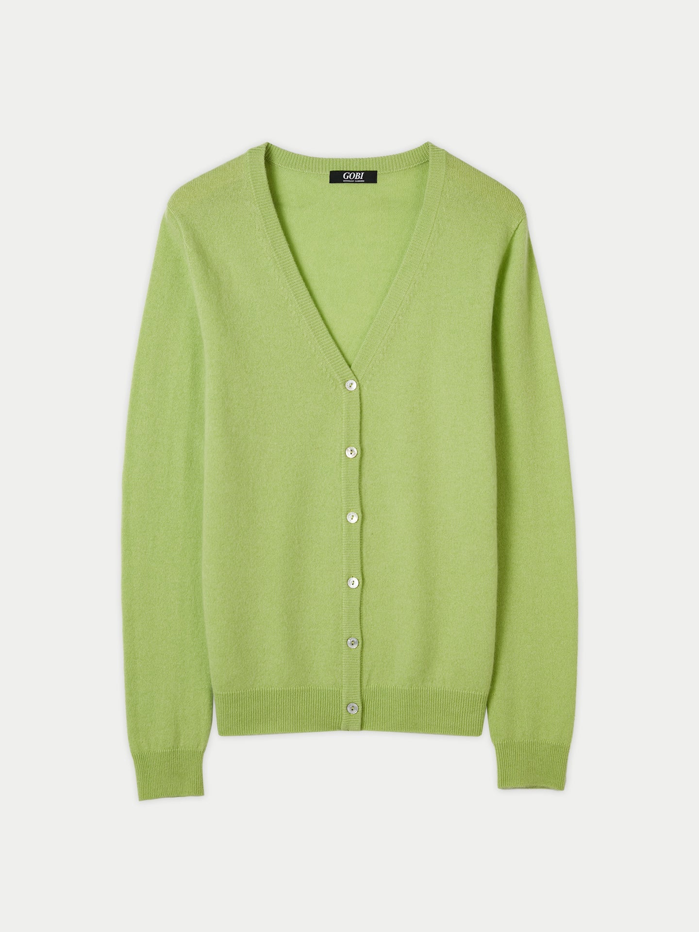 Cardigan col en V en Cachemire pour femmes vert - Gobi Cashmere