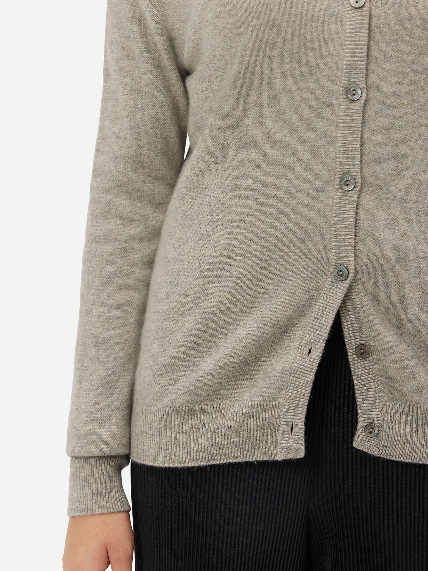 Cardigan col en V en Cachemire pour femmes Gris - Gobi Cashmere