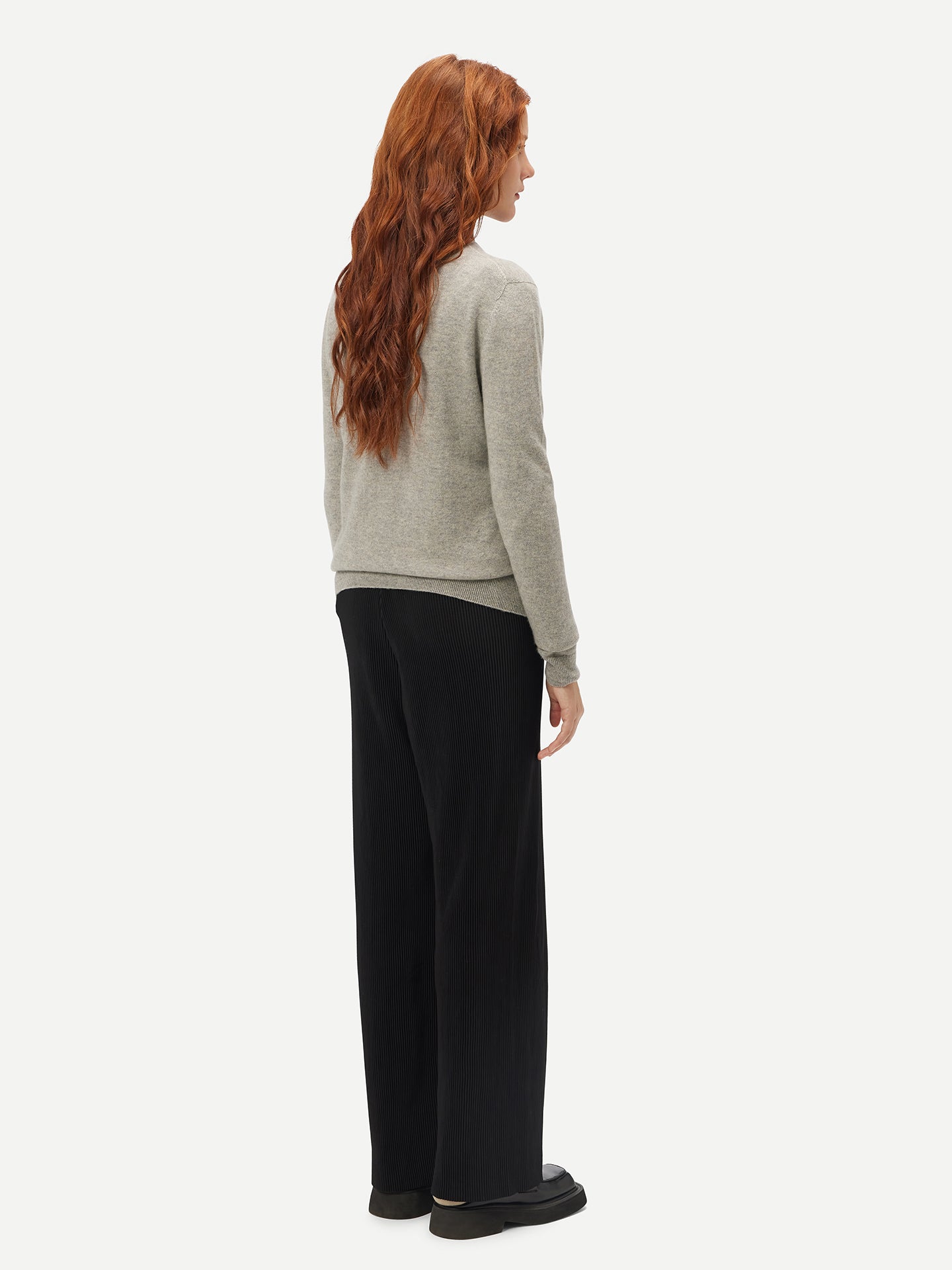 Cardigan col en V en Cachemire pour femmes Gris - Gobi Cashmere