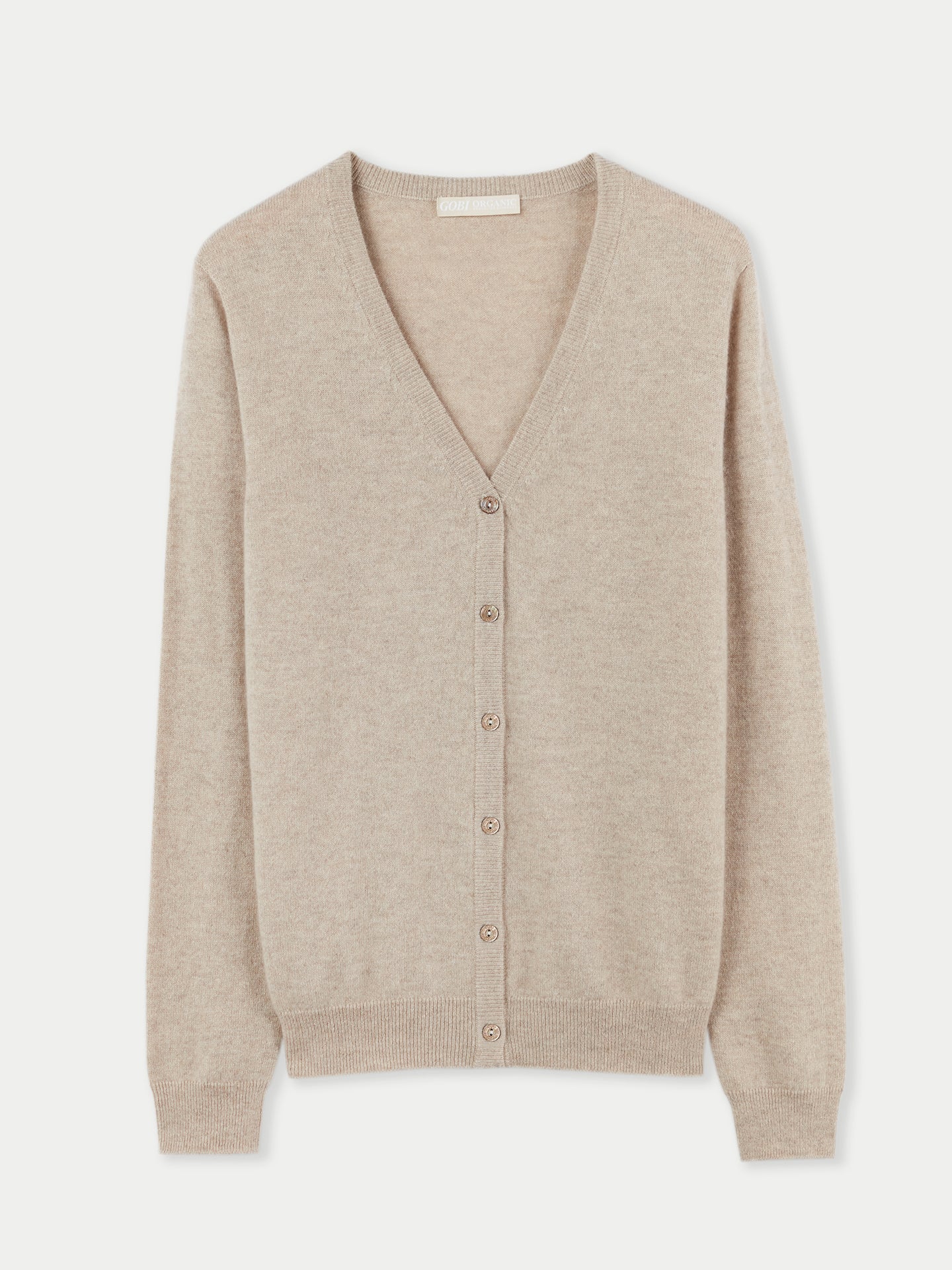 Cardigan col en V en Cachemire pour femmes Taupe - Gobi Cashmere