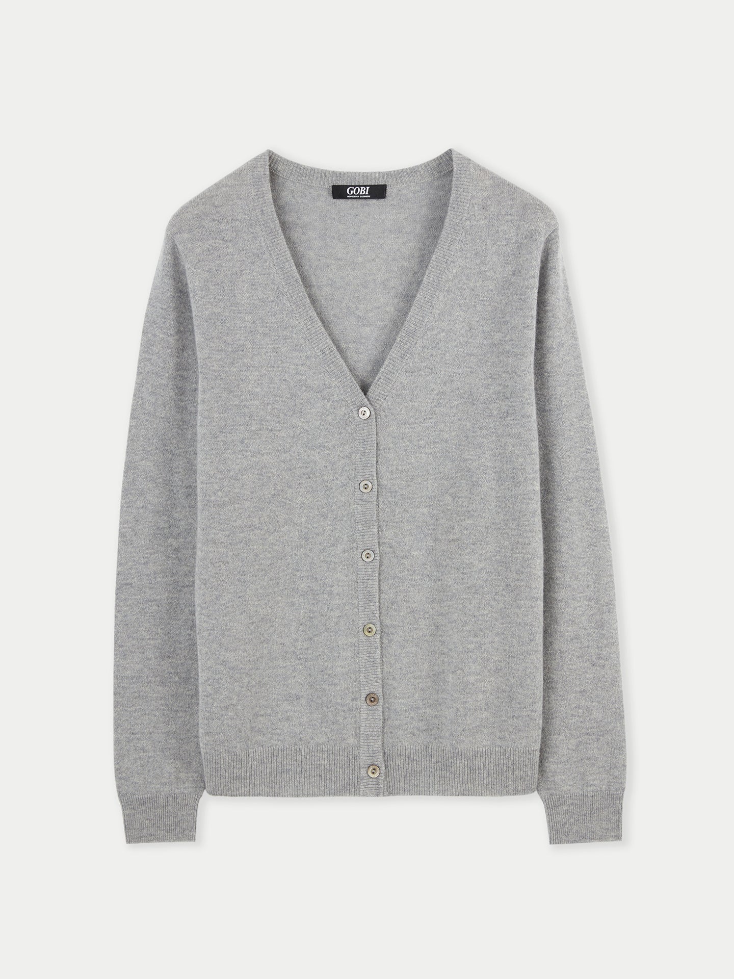 Cardigan col en V en Cachemire pour femmes Gris - Gobi Cashmere