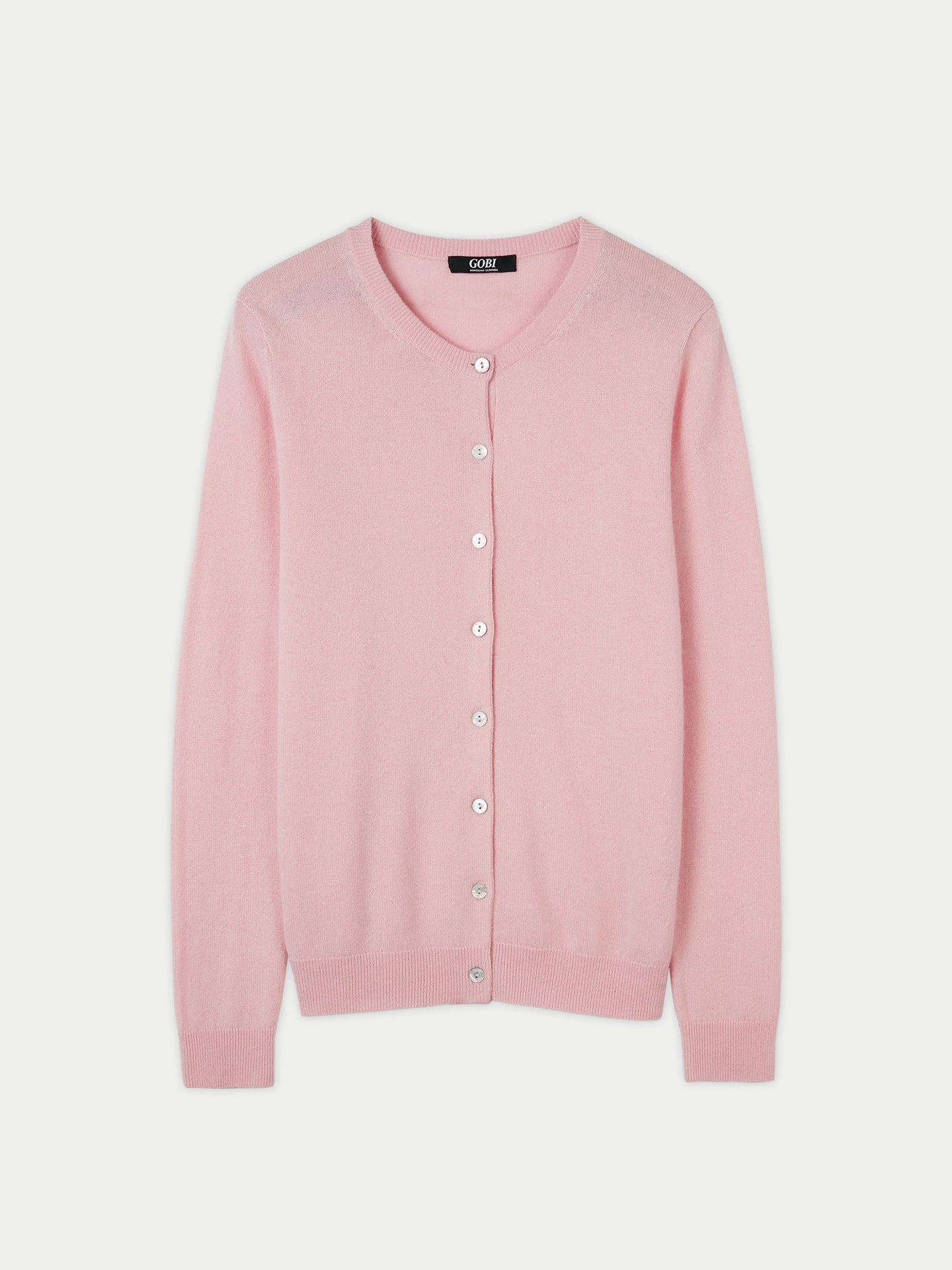 Cardigan col rond en Cachemire pour femmes rose - Gobi Cashmere