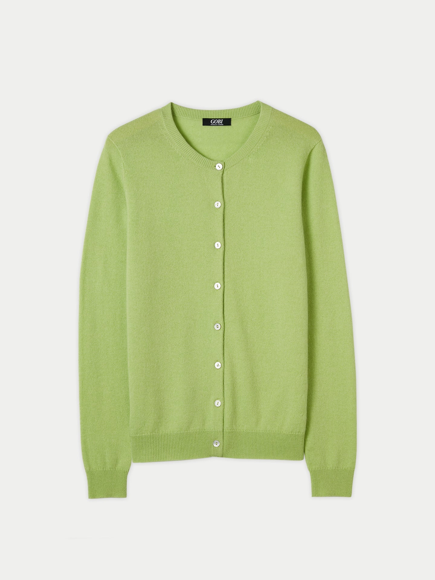 Cardigan col rond en Cachemire pour femmes vert - Gobi Cashmere