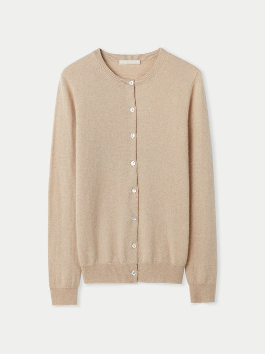 Cardigan col rond en Cachemire pour femmes Taupe - Gobi Cashmere
