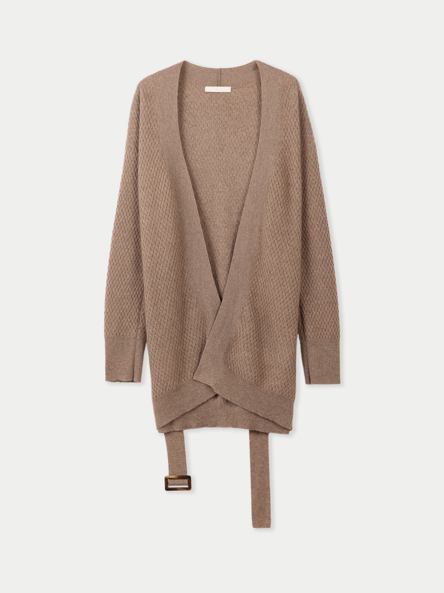 Cardigan en cachemire ceinturé Taupe - Gobi Cashmere