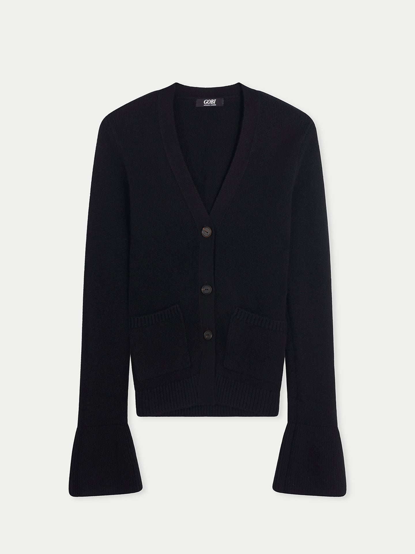 Cardigan col en V en cachemire Noir - Gobi Cashmere