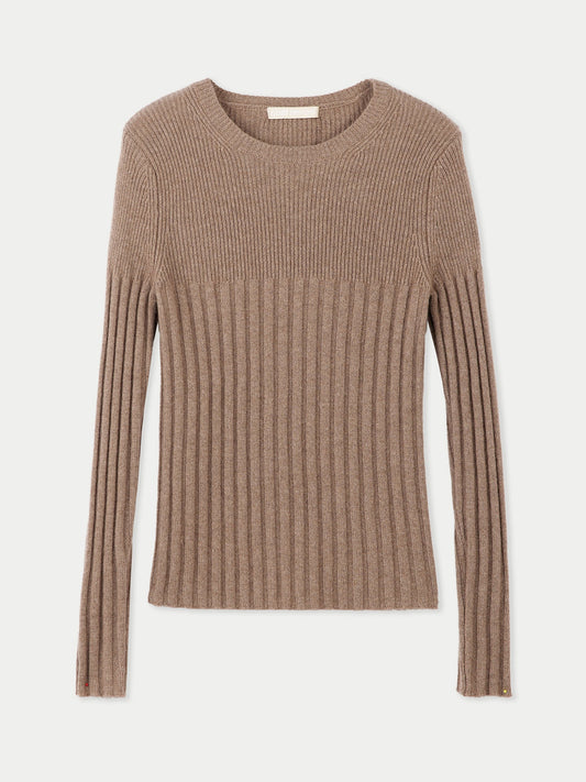 Pull col rond en cachemire Taupe - Gobi Cashmere