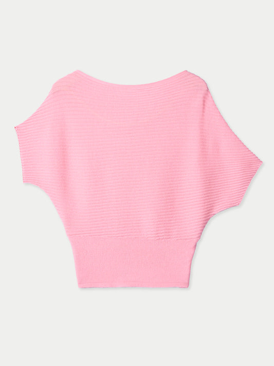 Pull en cachemire à manches courtes Dolman