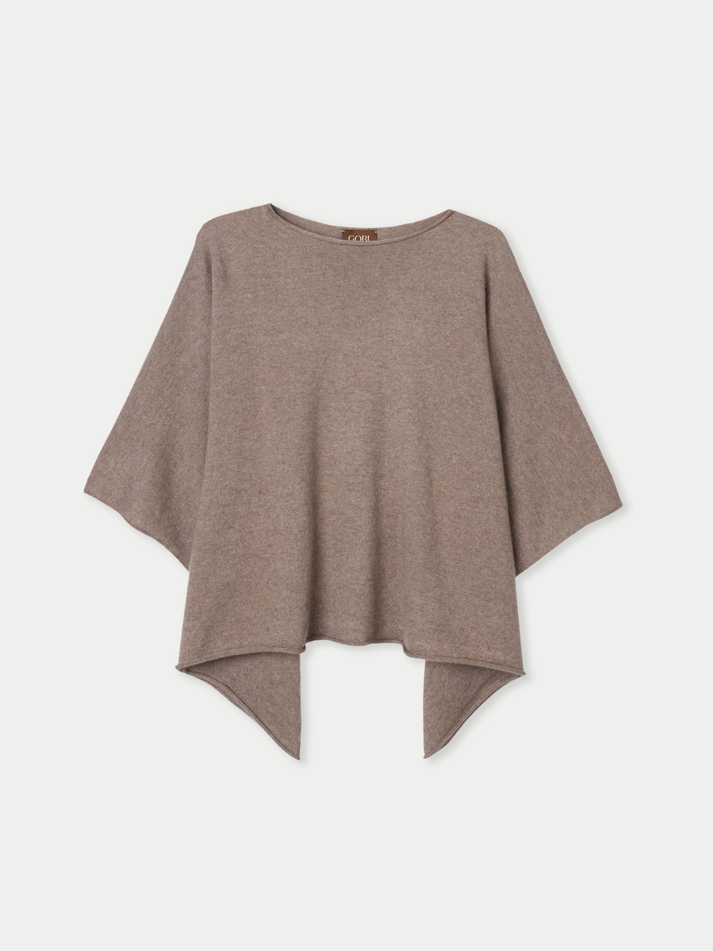 Poncho en cachemire 3D seamless femme couleur marron | GOBI Cashmere