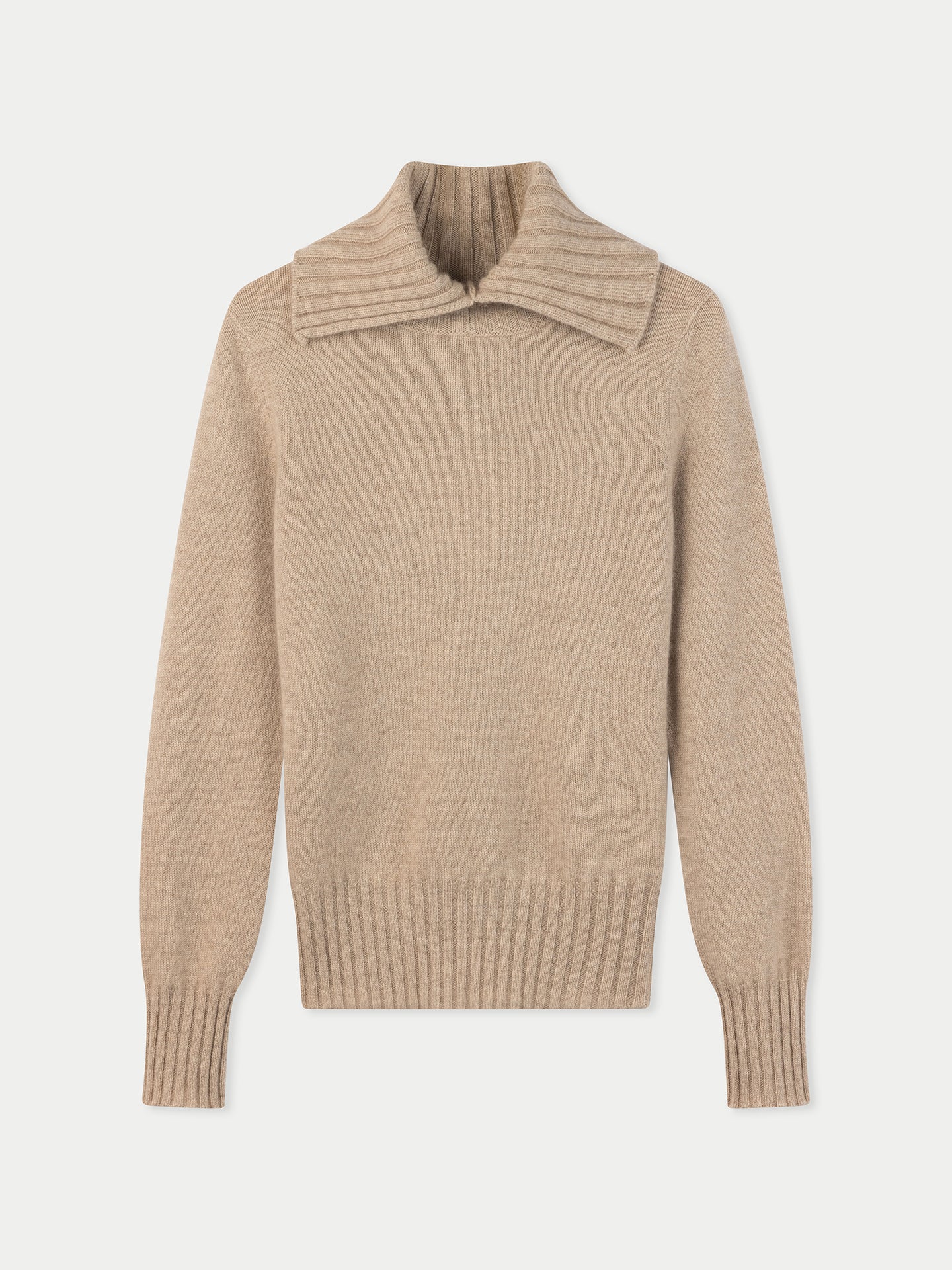 Pull en Cachemire à Col Roulé Replié Couleur Organique