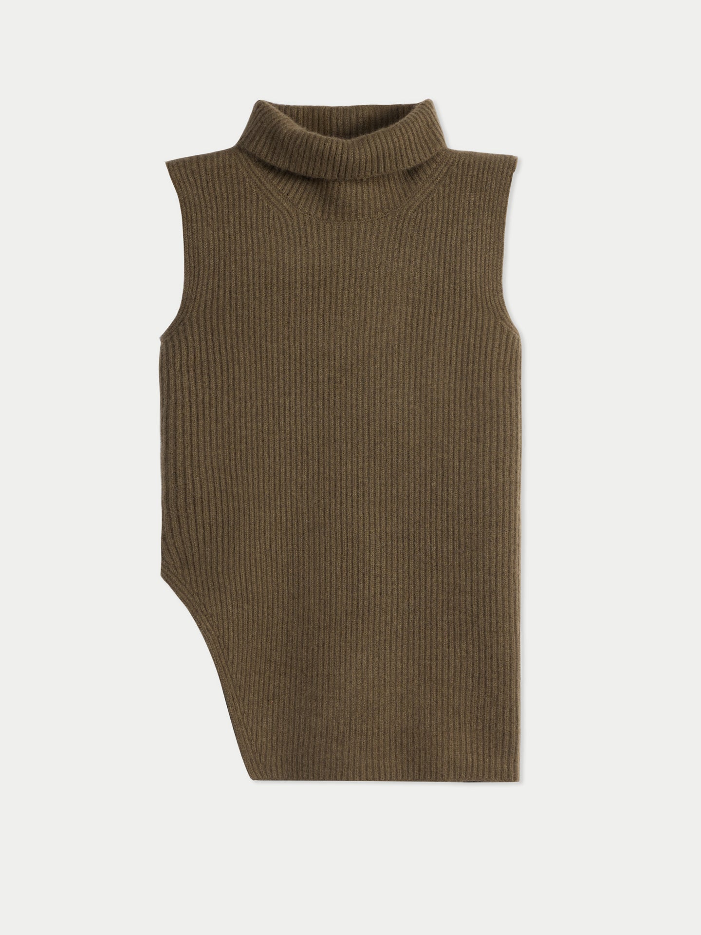 Gilet Cachemire Col Roulé Femme couleur marron | GOBI Cashmere