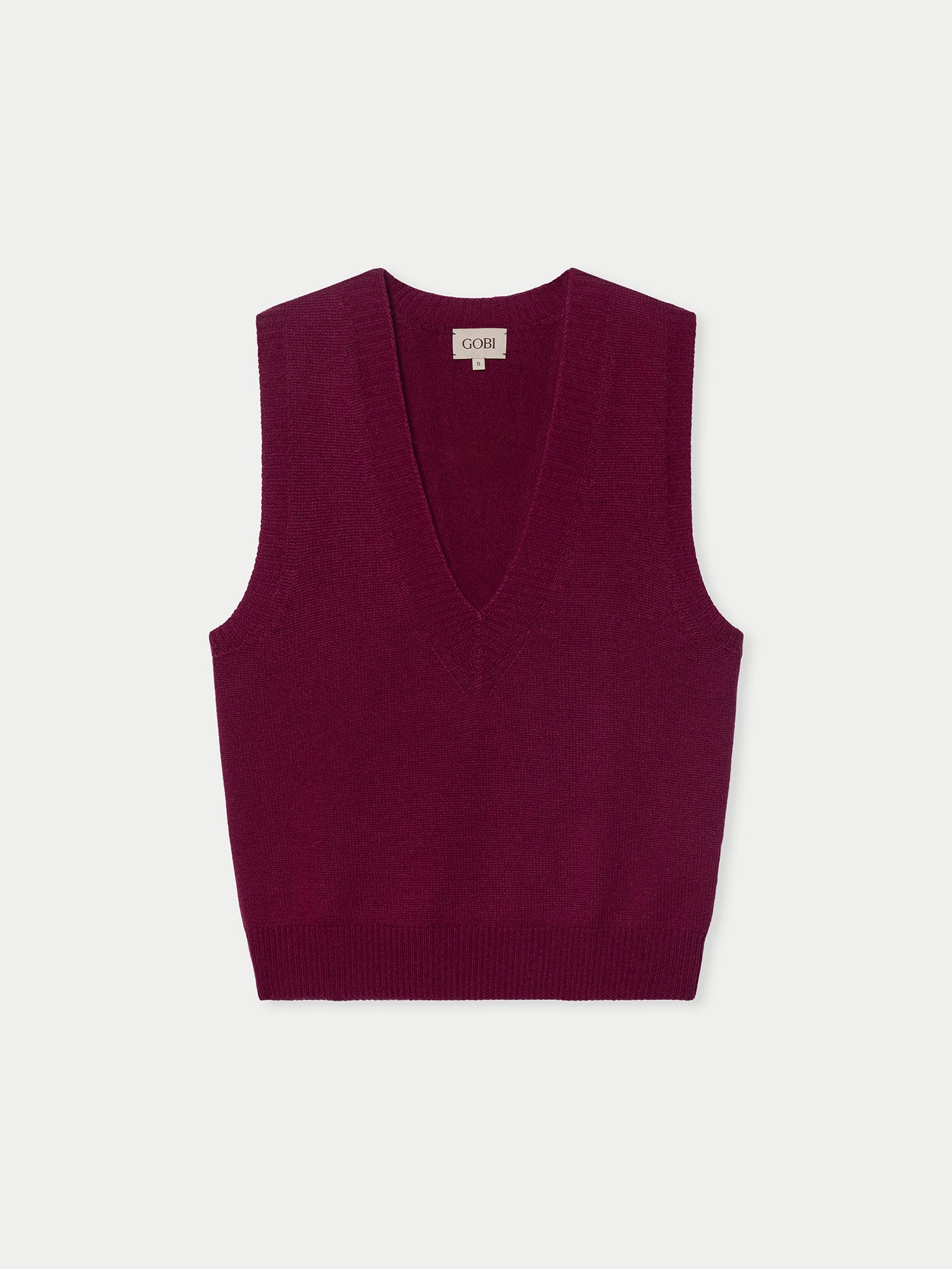 Gilet en cachemire 100% à col en V couleur rosa | GOBI Cashmere