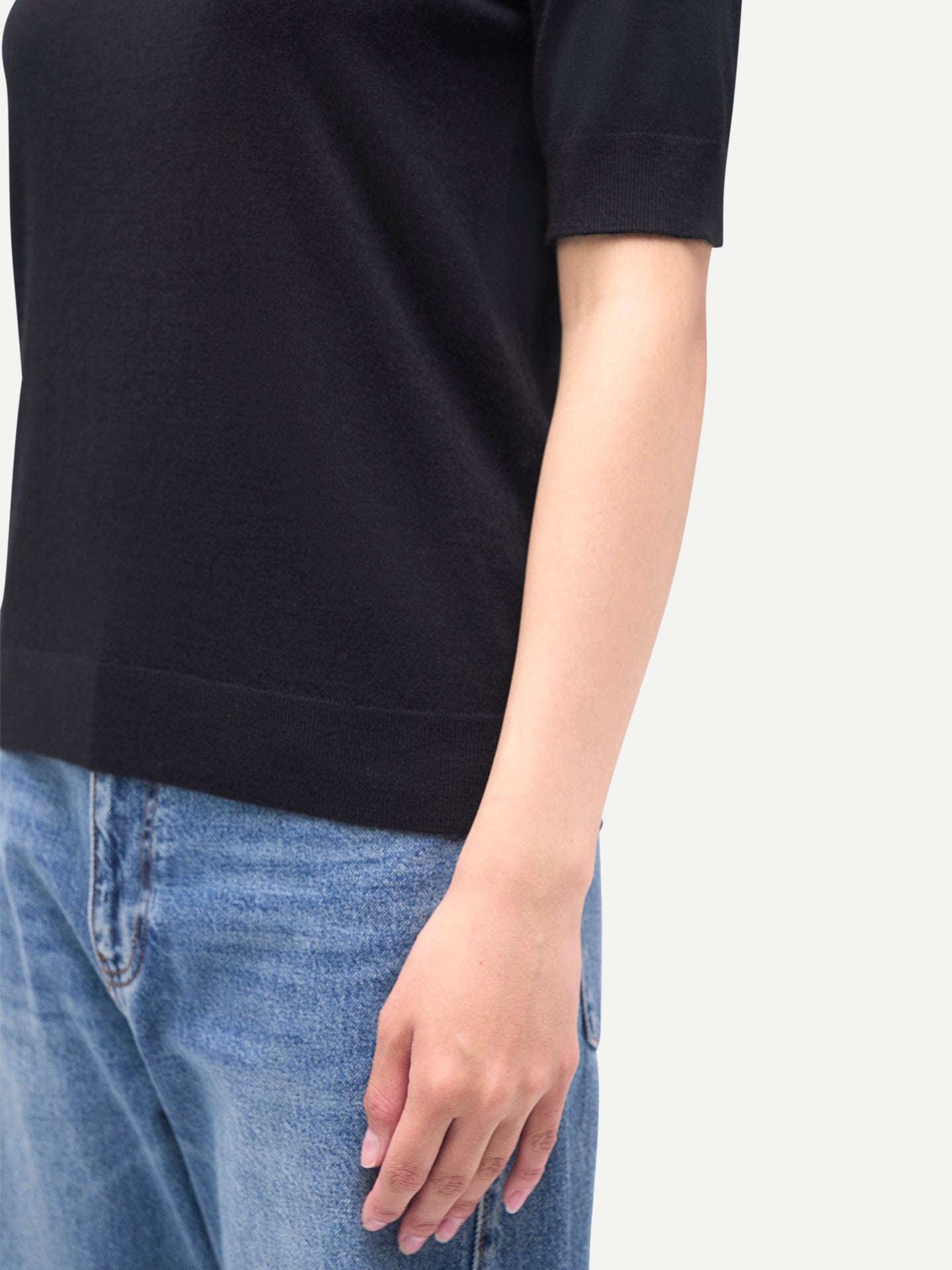 Chemise en cachemire et soie Mongole couleur noir | GOBI Cashmere