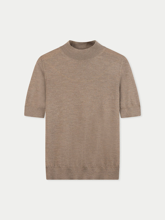 Chemise en cachemire et soie à col montant