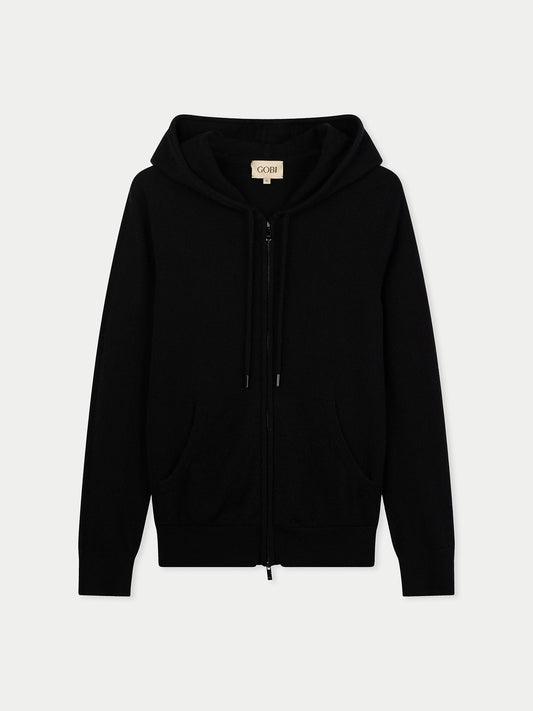 Sweat à capuche zippé femme avec poche Smiley