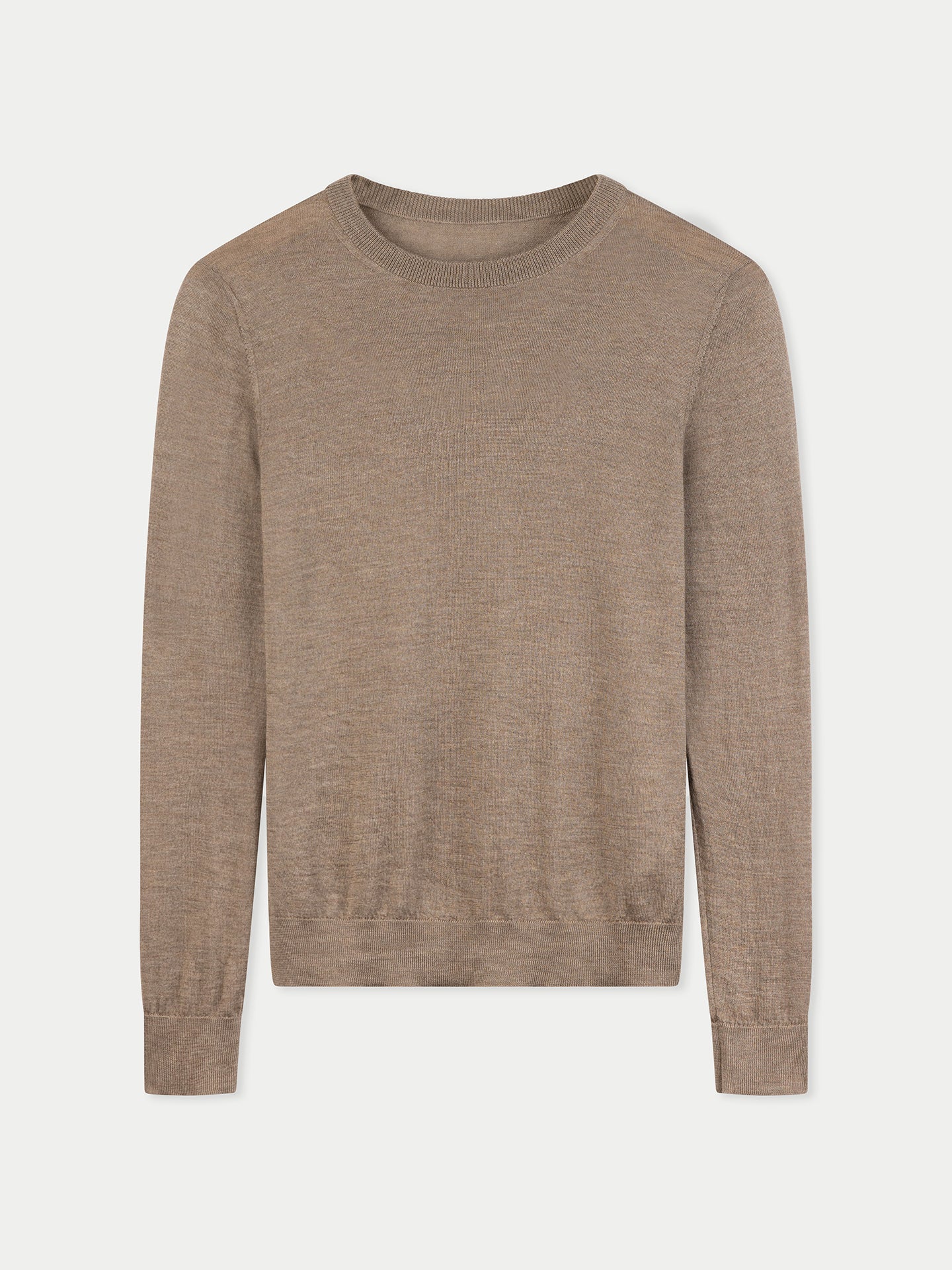 Pull en cachemire pour femme à col rond couleur taupe