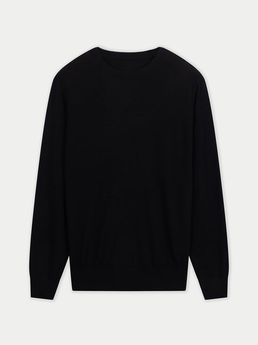 Pull en cachemire pour femme à col rond couleur noir