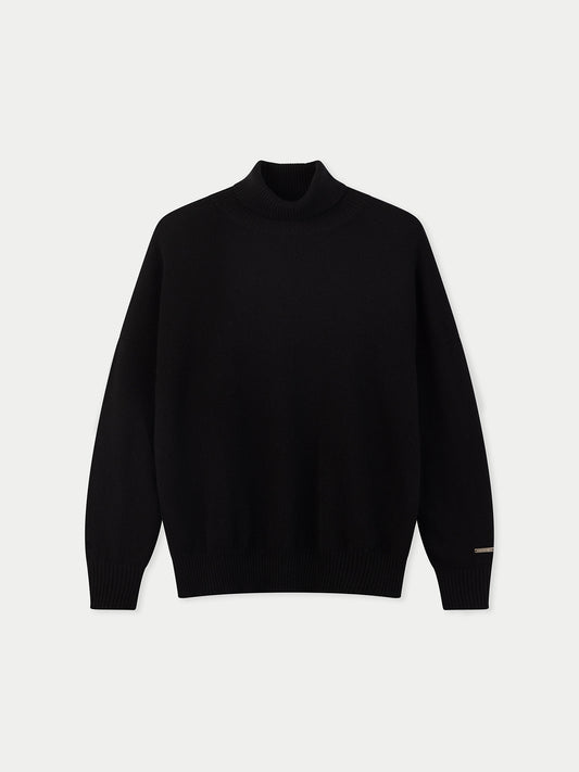 Pull en cachemire pour femme à col montant