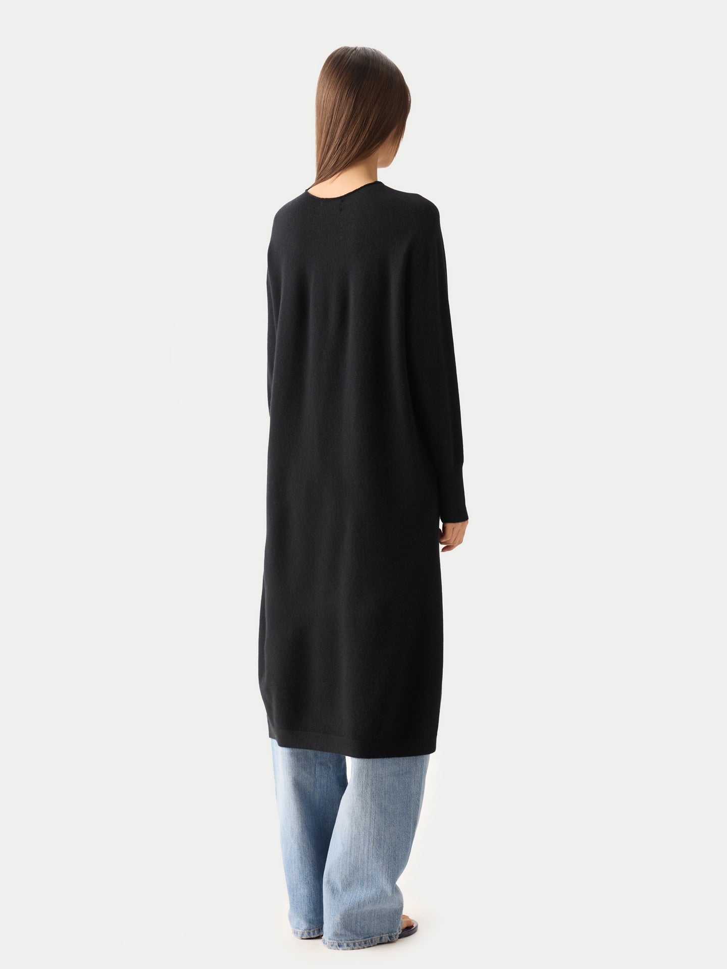 Robe Cachemire Femme Maxi À Fente couleur noir | GOBI Cashmere