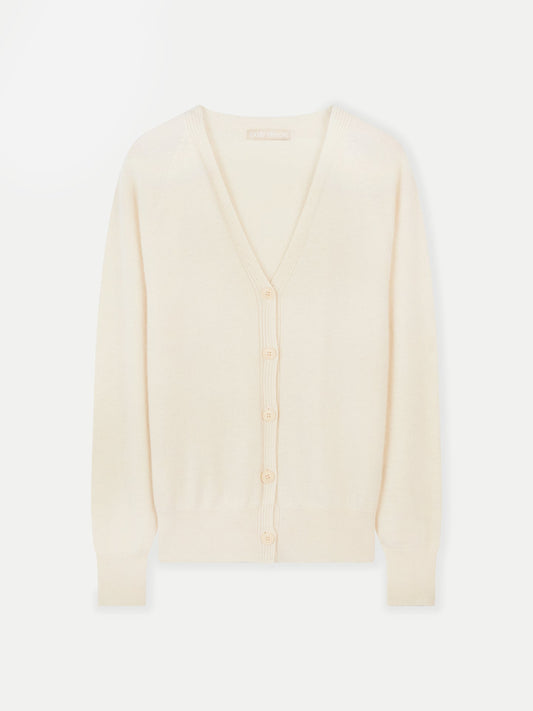 Cardigan boutonné en cachemire 3D Blanc - Gobi Cashmere
