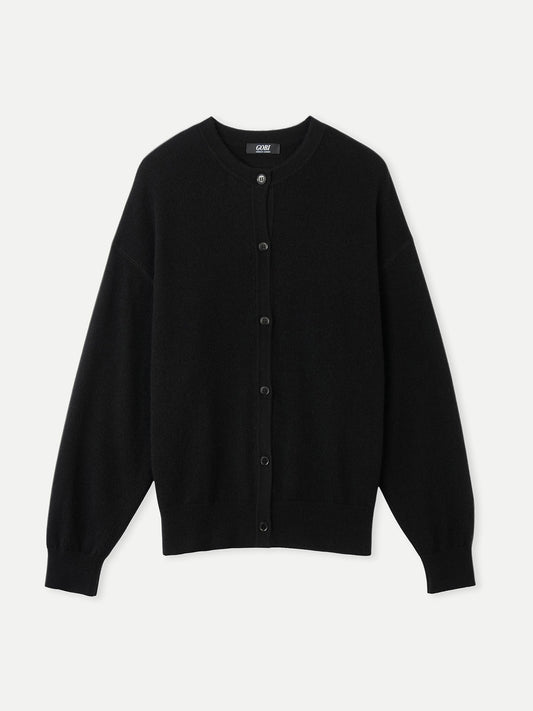 GOBI - Cardigan en cachemire à col rond - Collection Country-Chic Noir - Gobi Cashmere