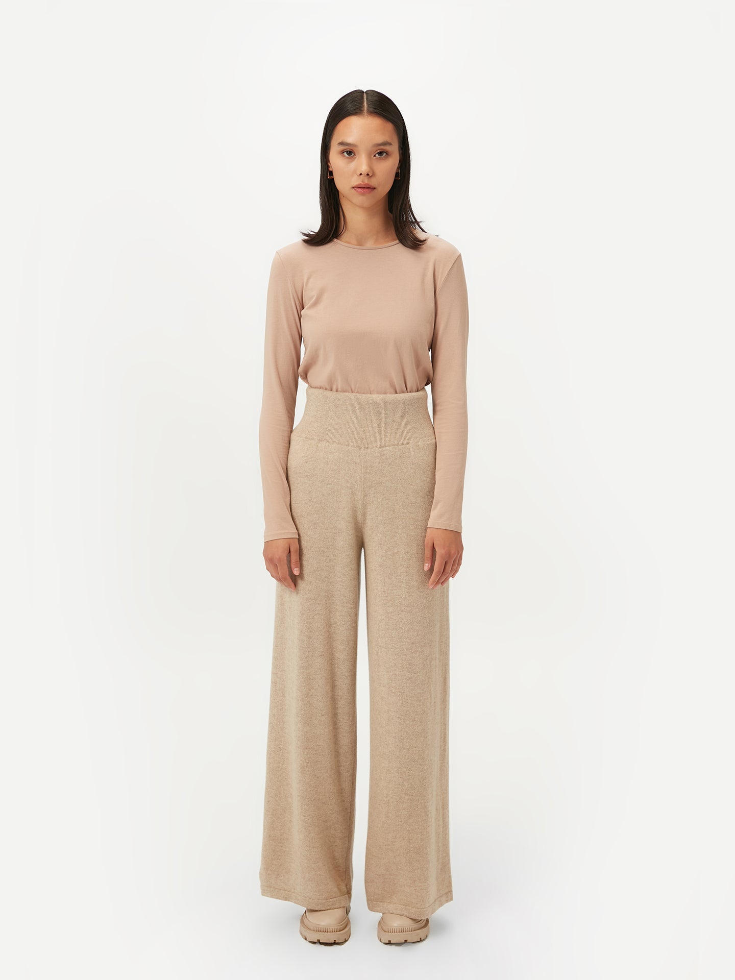 GOBI Pantalon à jambes larges en cachemire - Collection Country-Chic Taupe - Gobi Cashmere